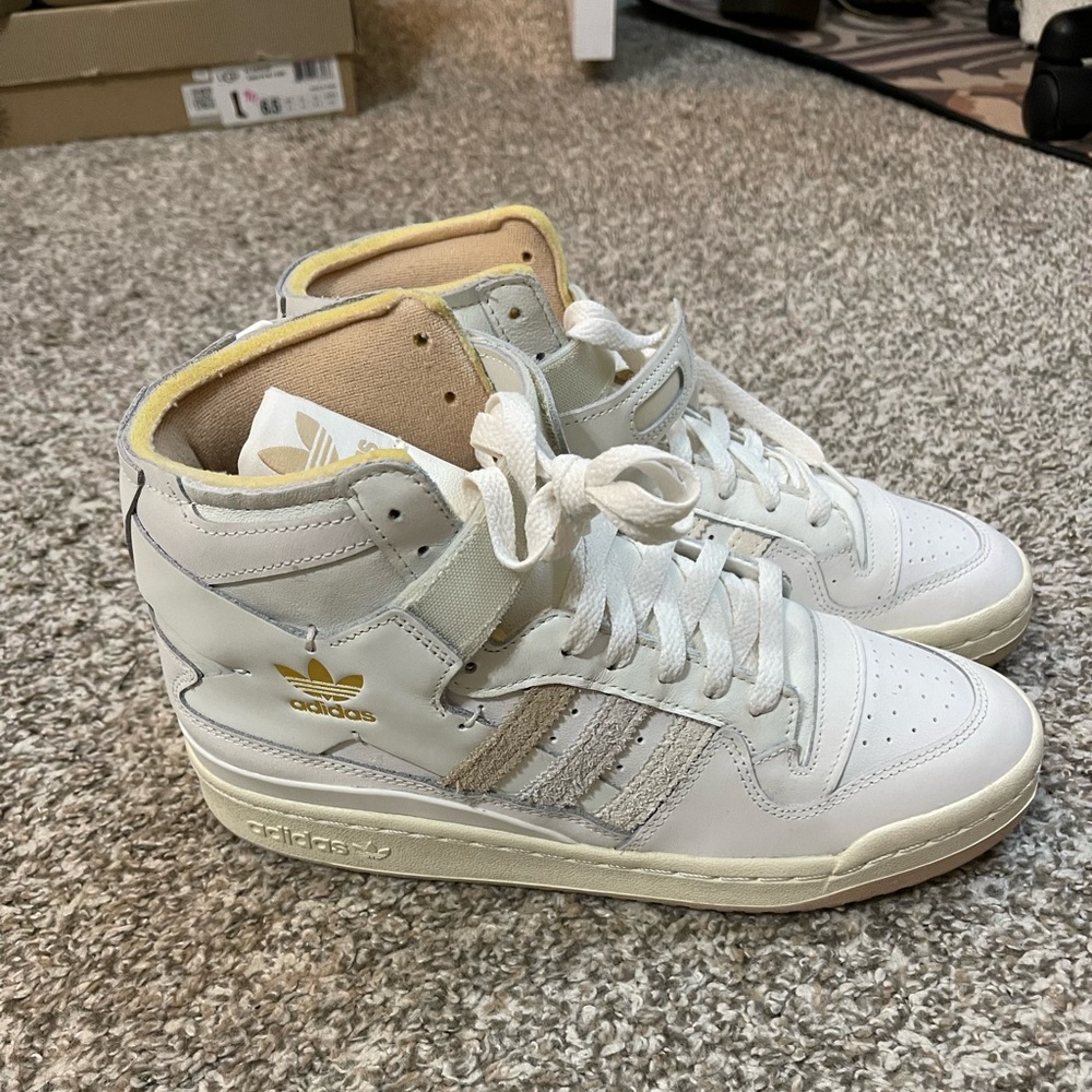 Adidas Forum 84 White High-Top Leather Sneakers